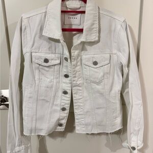 Blank NYC White Cropped Denim Jacket